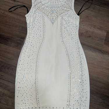 Bebe Beaded Bodycon Mini Dress