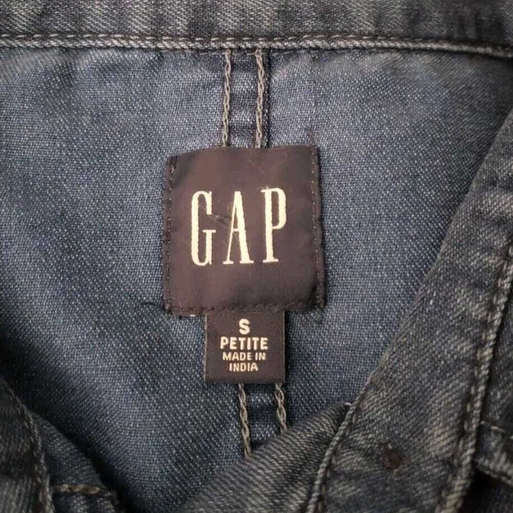 GAP Womens Small Petite Long Sleeve Blue Denim Je… - image 8