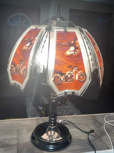 Vintage Vintage Motorcycle Eagle Red Touch Lamp El