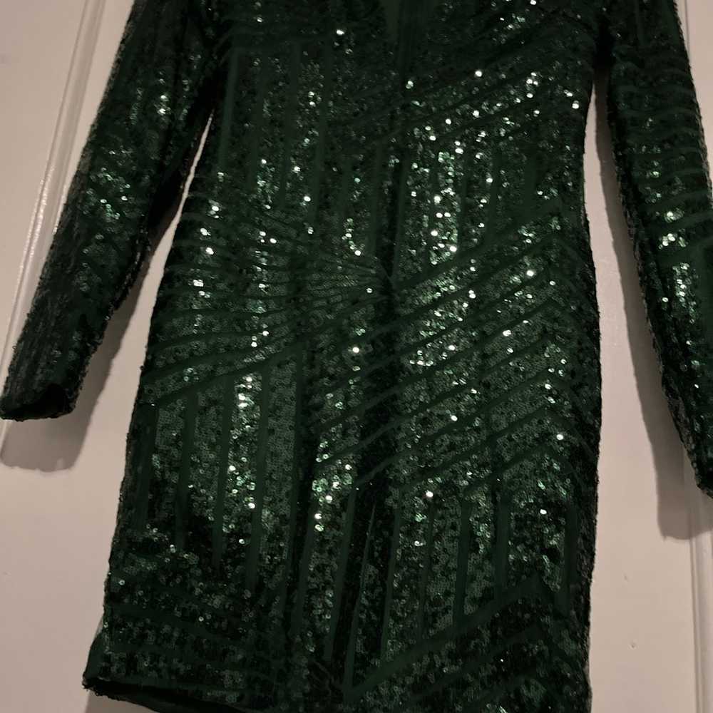 Green sequins Dress - image 3