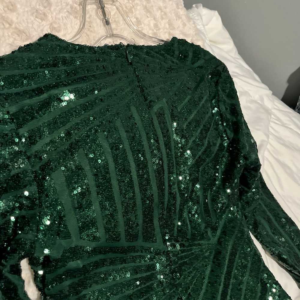 Green sequins Dress - image 5