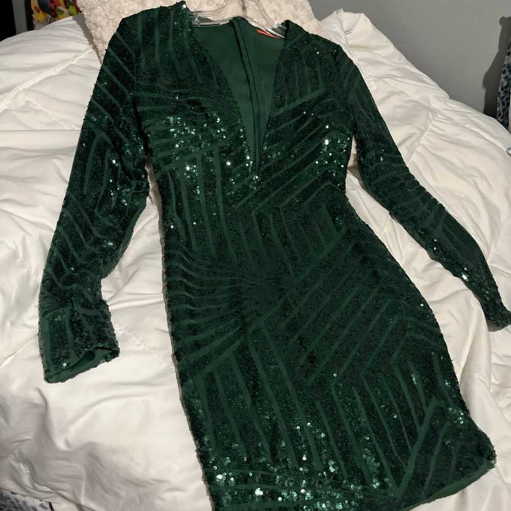 Green sequins Dress - image 6