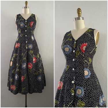 vintage 90s floral/polka dot dress - image 1