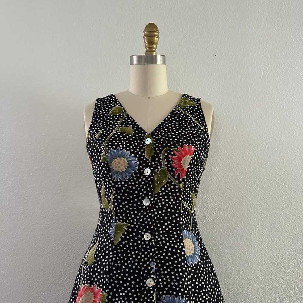 vintage 90s floral/polka dot dress - image 2