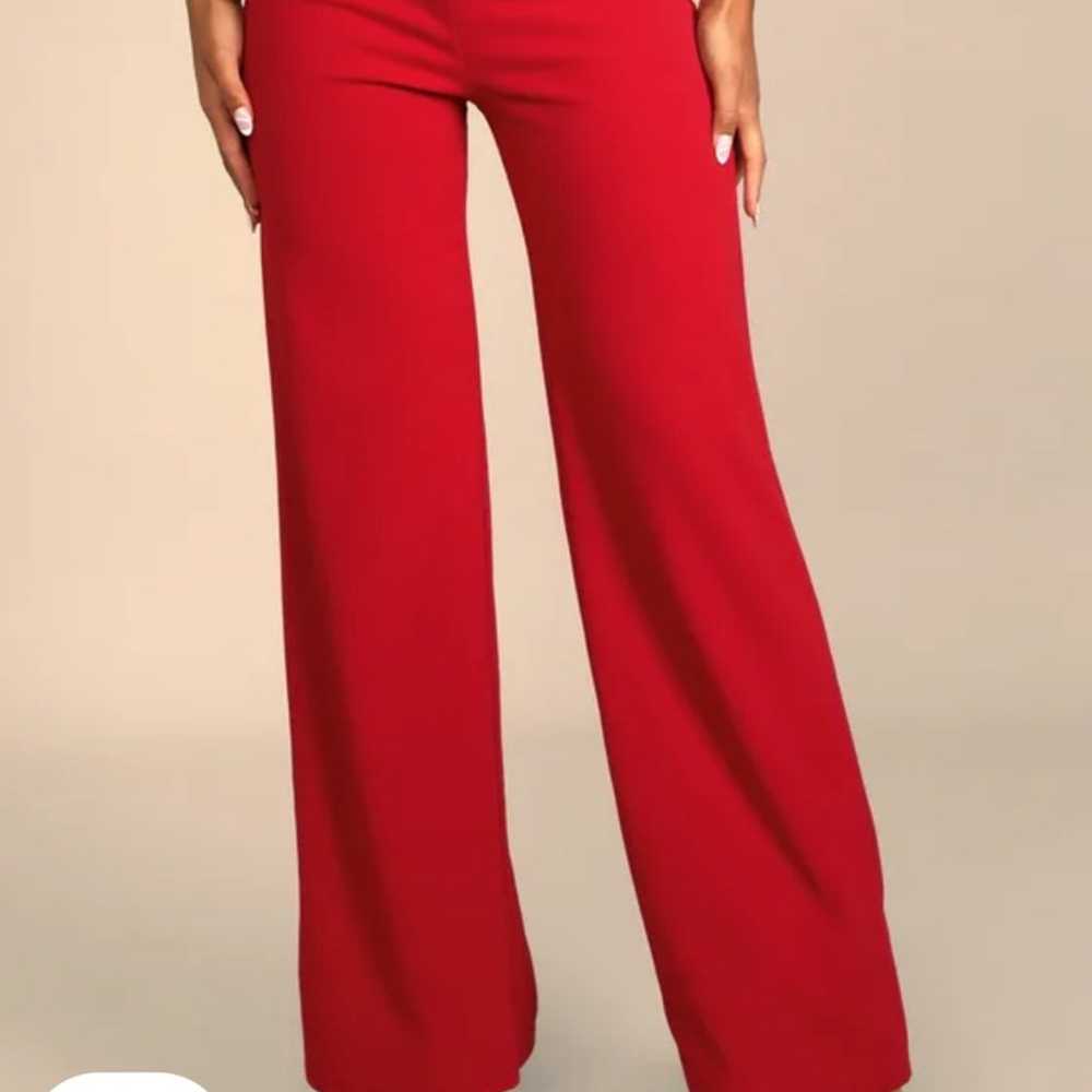 Lulus Only Tonight Red Two-Piece Wide-Leg Jumpsuit - image 4