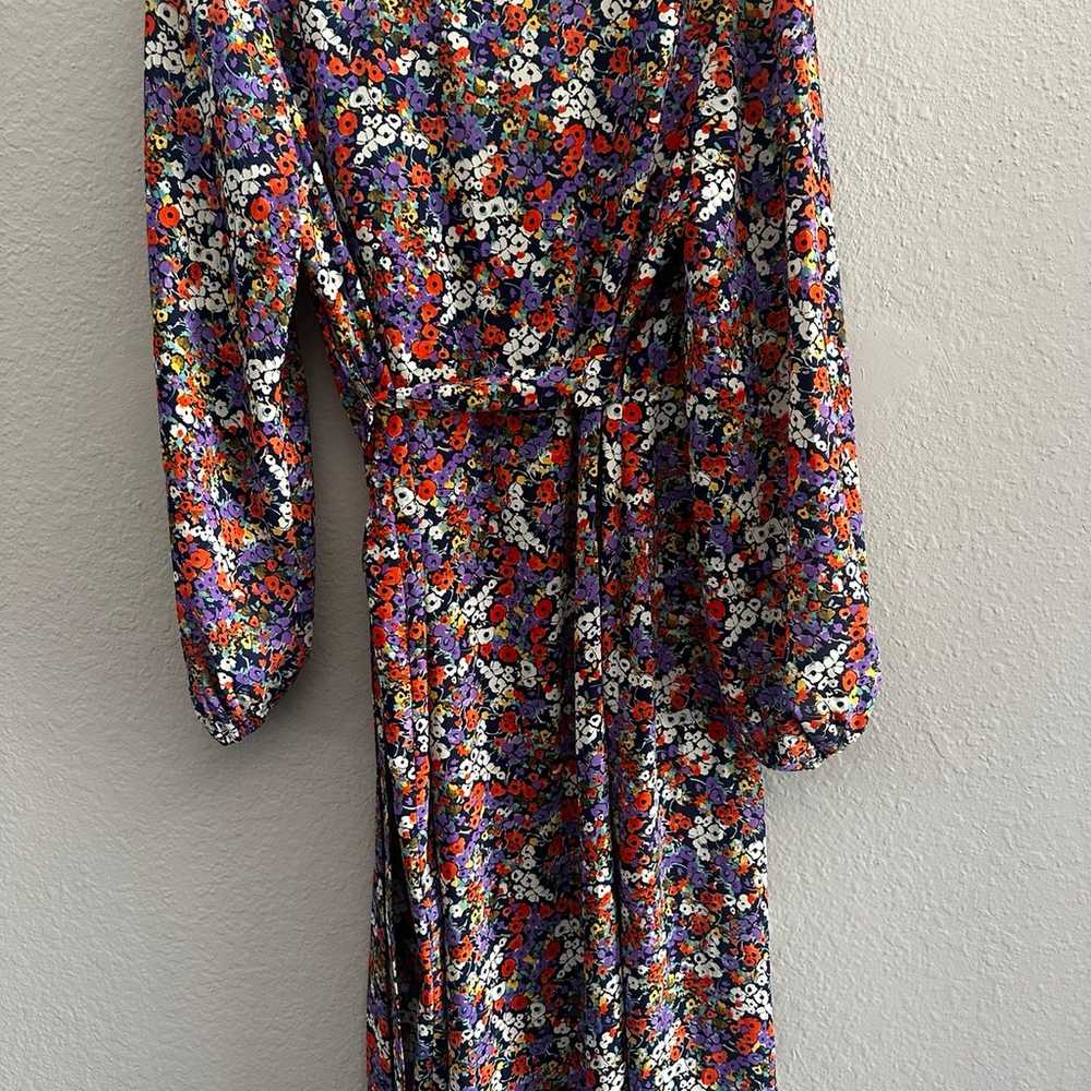 Purple floral wrap dress - image 8