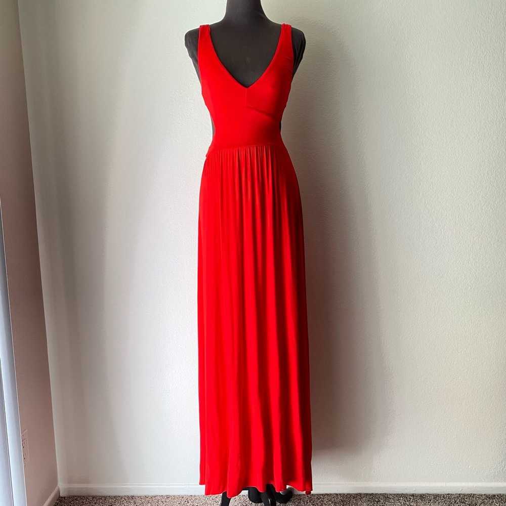 Olivaceous sz M Sleeveless backless plunge maxi e… - image 2