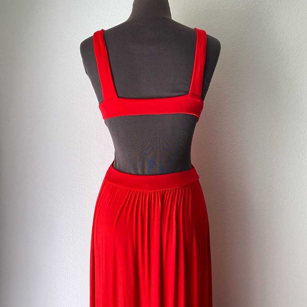 Olivaceous sz M Sleeveless backless plunge maxi e… - image 3