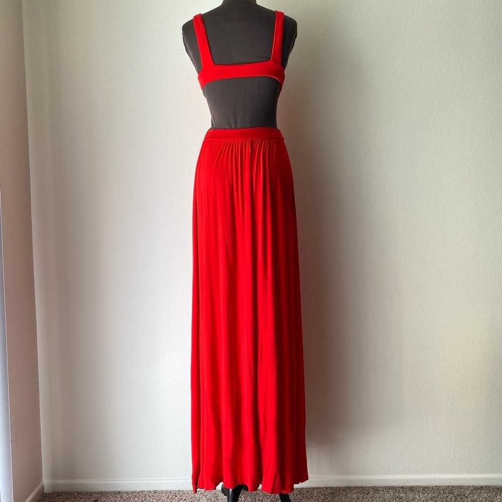 Olivaceous sz M Sleeveless backless plunge maxi e… - image 4