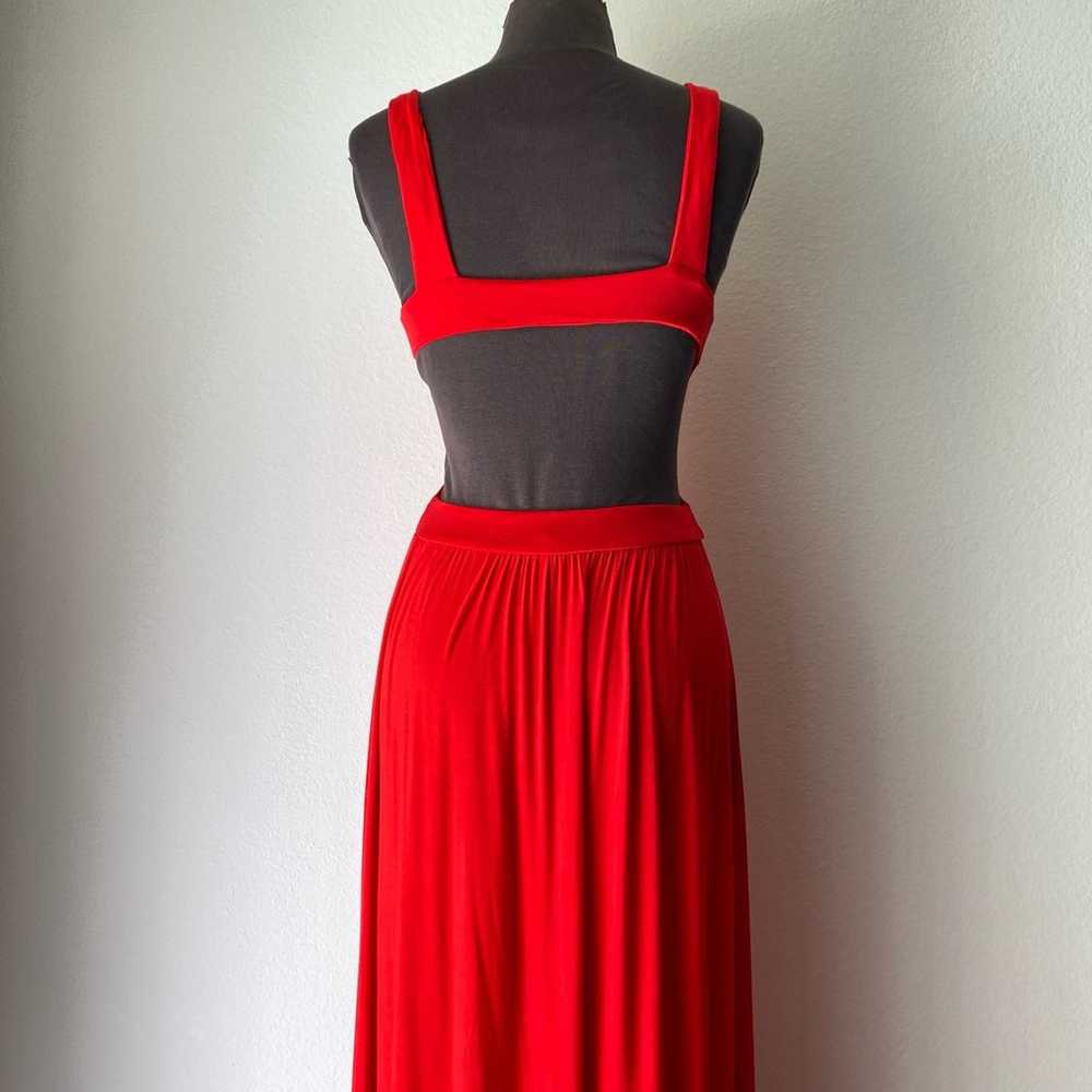 Olivaceous sz M Sleeveless backless plunge maxi e… - image 5