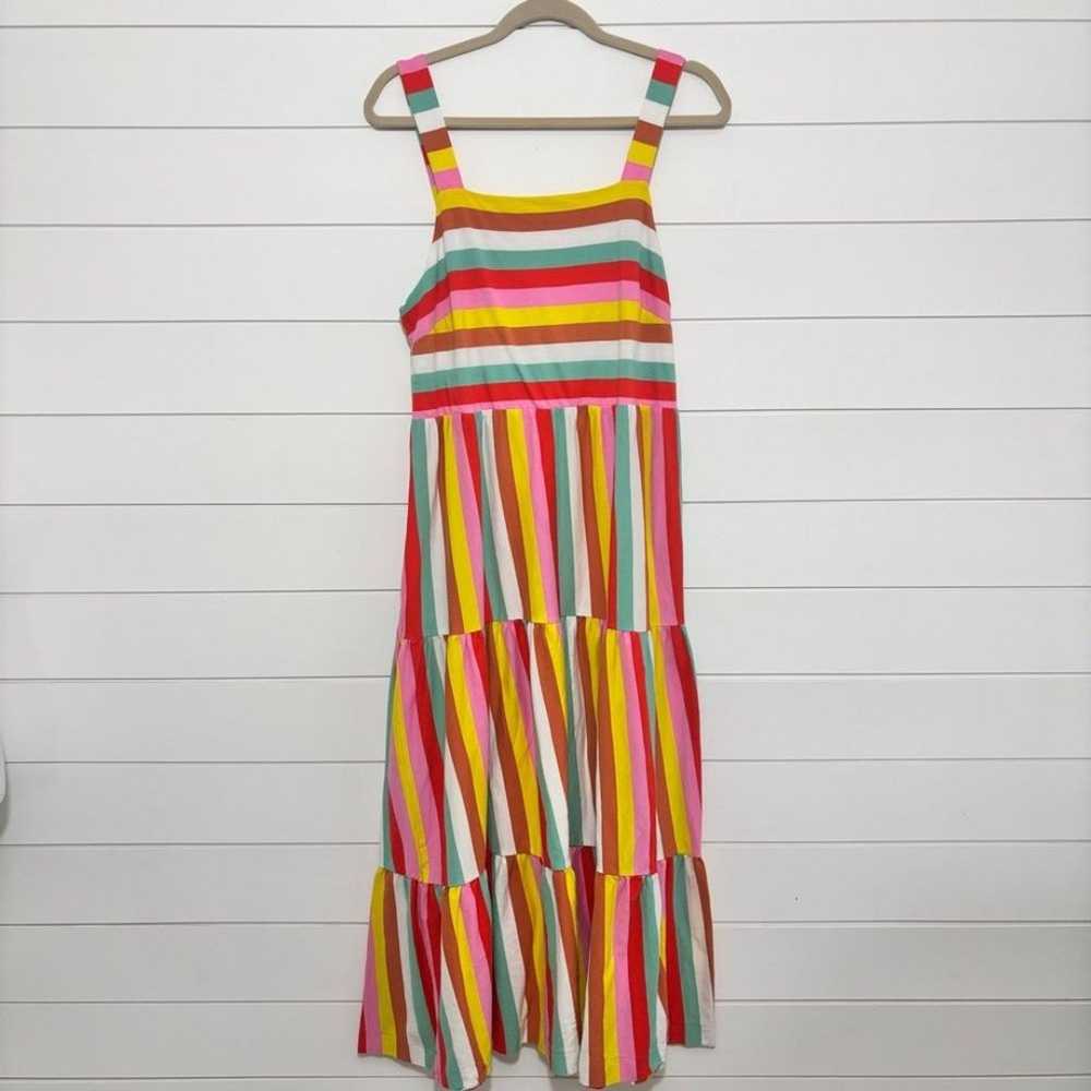 J. Crew Womens Dress Rainbow Striped Maxi Sleevel… - image 4