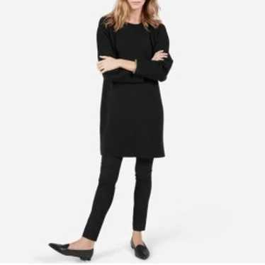 EVERLANE Scuba Tunic Dress Medium Black Thick Knit