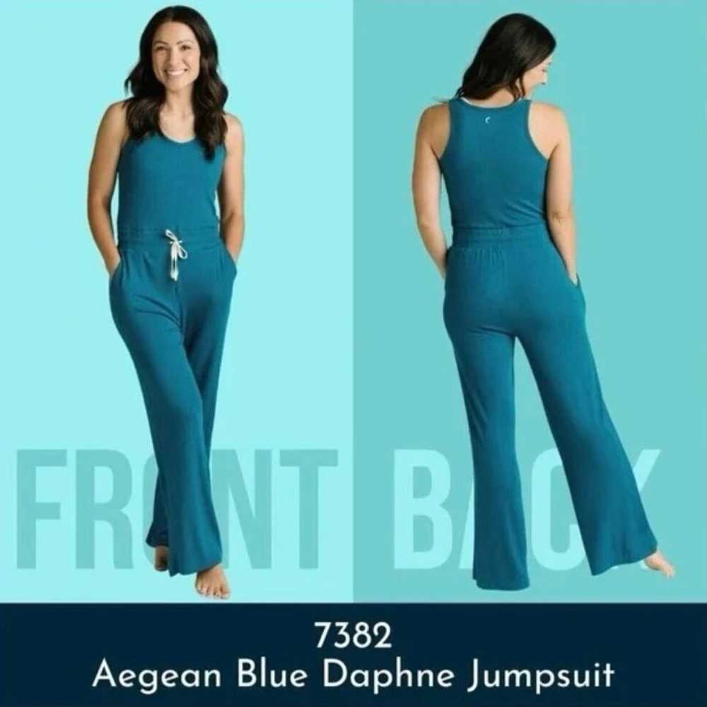 Zyia Daphne Jumpsuit Aegean Blue ribbed women’s m… - image 2