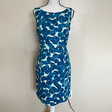 Tabitha Anthropologie Teal Print Sleeveless Cotto… - image 1