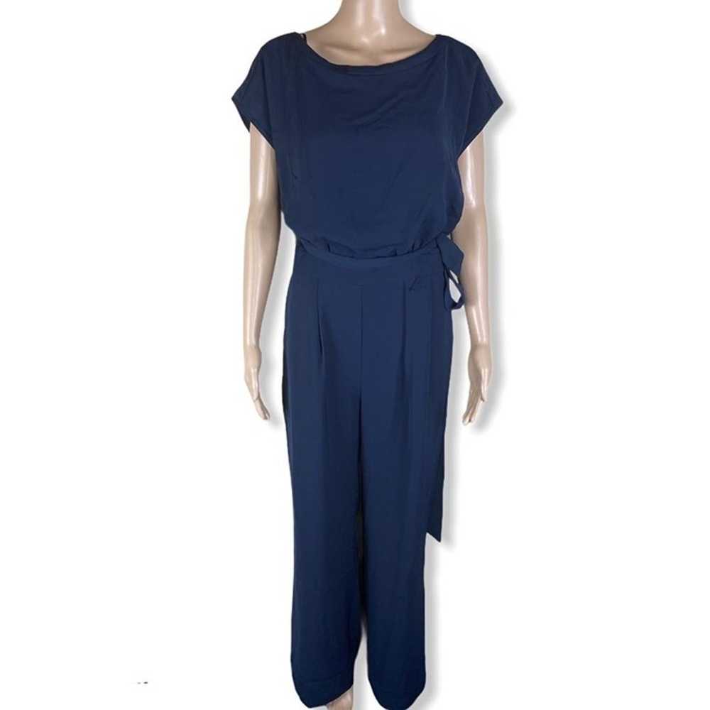 Eliza J Belted boatneck Wide legs jumpsuit- size … - image 1