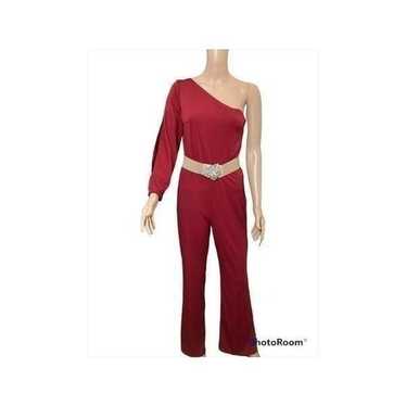 One Shoulder Belted Jumpsuit M