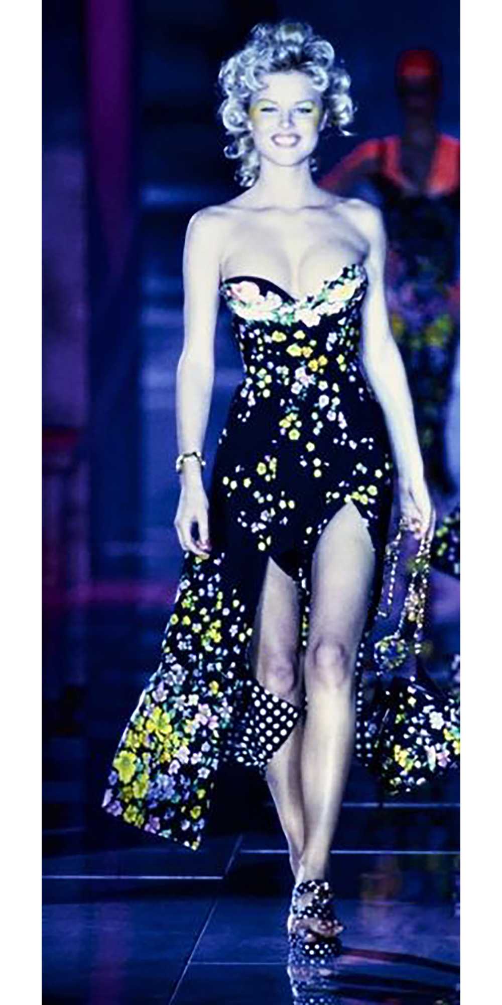 S/S 1993 GIANNI VERSACE Floral Strapless - image 1