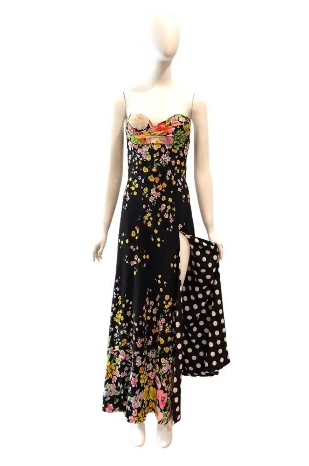 S/S 1993 GIANNI VERSACE Floral Strapless - image 2