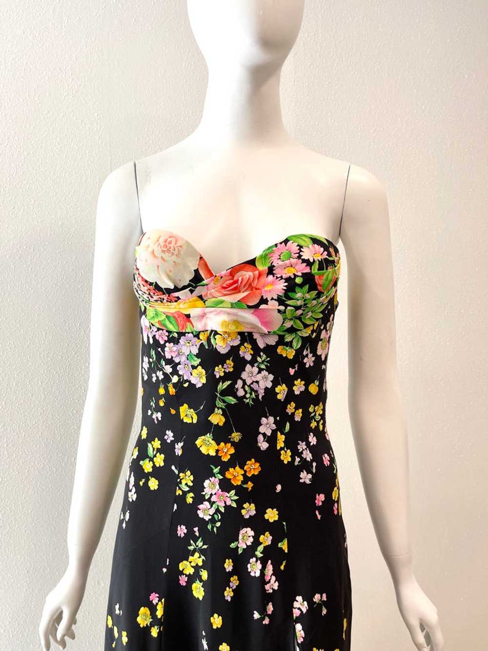 S/S 1993 GIANNI VERSACE Floral Strapless - image 3