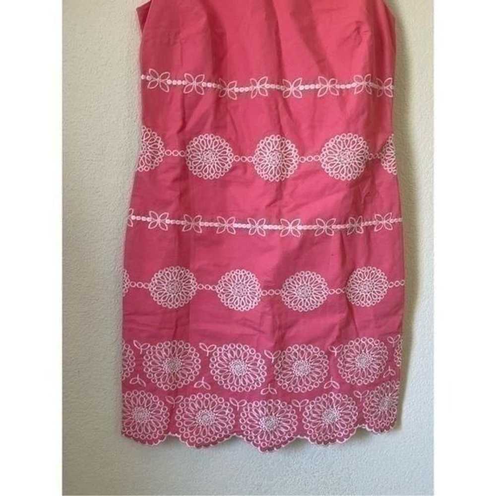 Boden pink cotton sleeveless embroidered dress si… - image 2