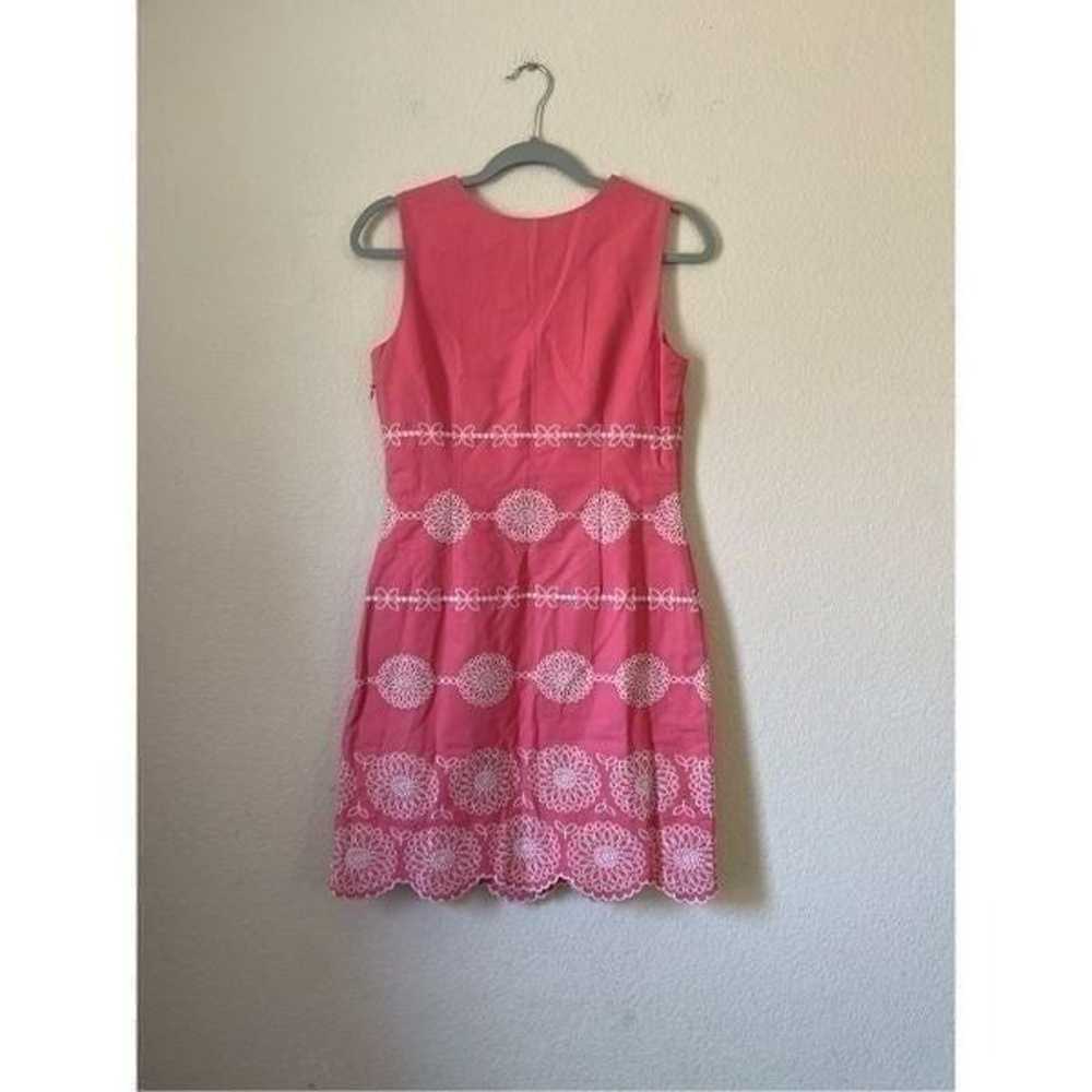 Boden pink cotton sleeveless embroidered dress si… - image 3