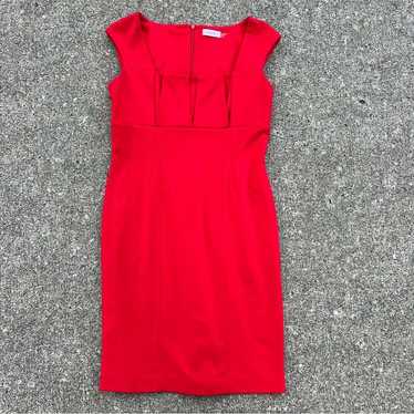 Calvin Klein Sleeveless red stretch knit Empire w… - image 1