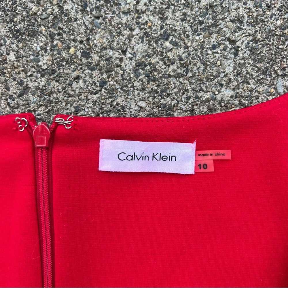 Calvin Klein Sleeveless red stretch knit Empire w… - image 3