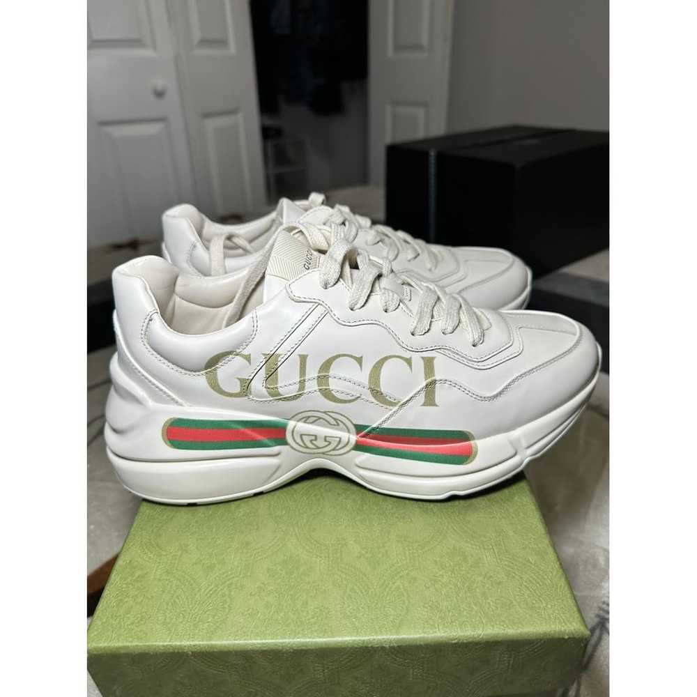 Gucci Rhyton leather trainers - image 5