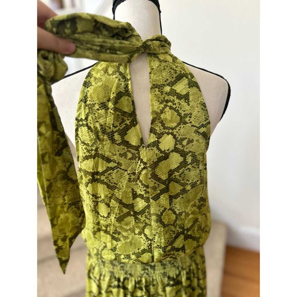 Do + Be Lime Green Snakeprint Blouson Drop Waist … - image 4