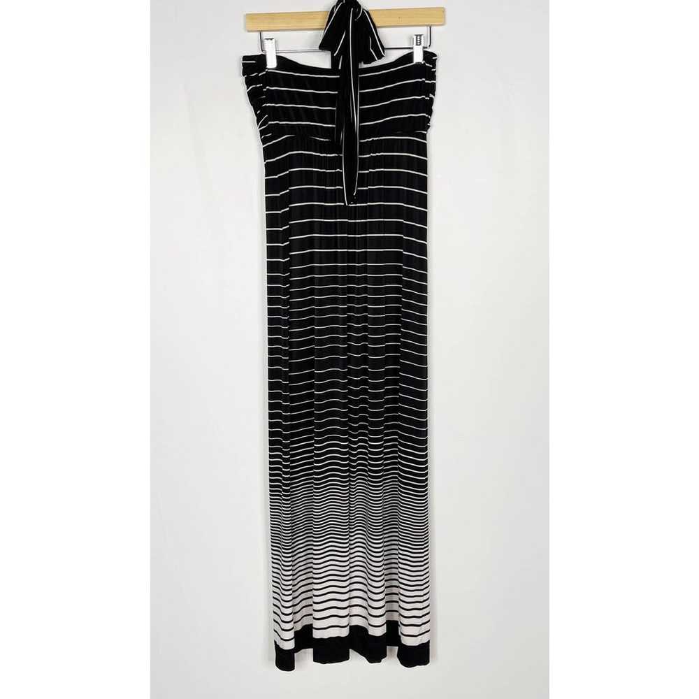 Soma Medium M Black White Striped Halter Neck Max… - image 2