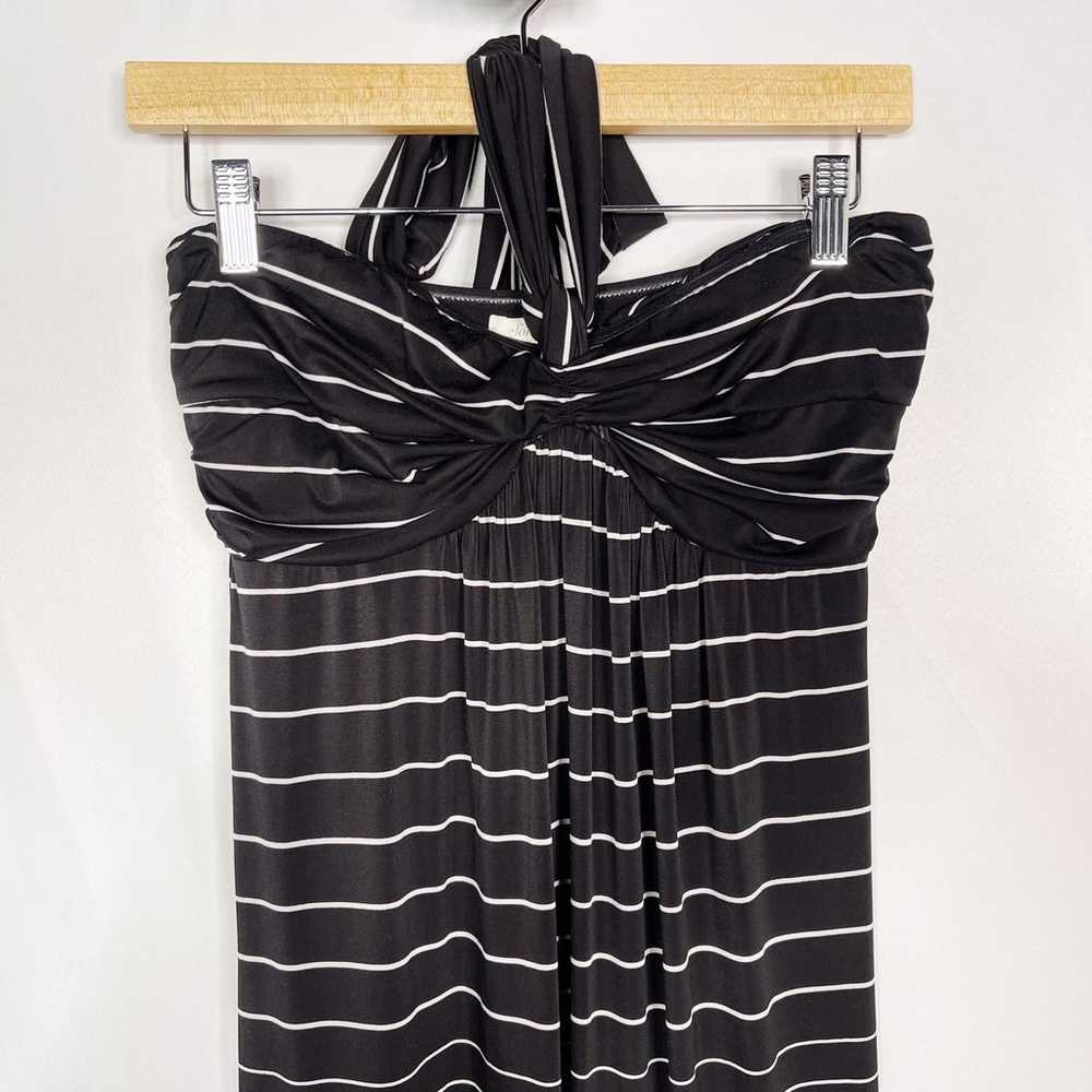 Soma Medium M Black White Striped Halter Neck Max… - image 3