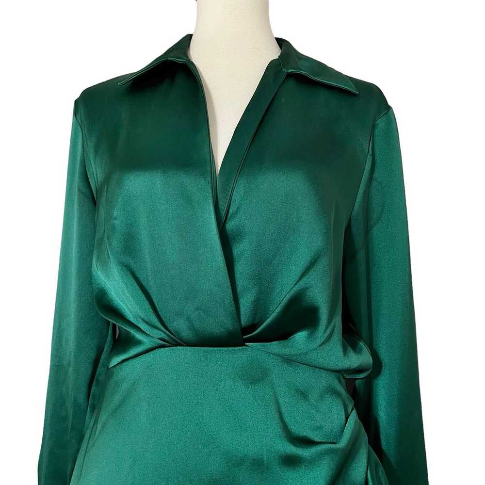 Zara Wrap Front Satin Effect Mini Dress Size Medi… - image 9