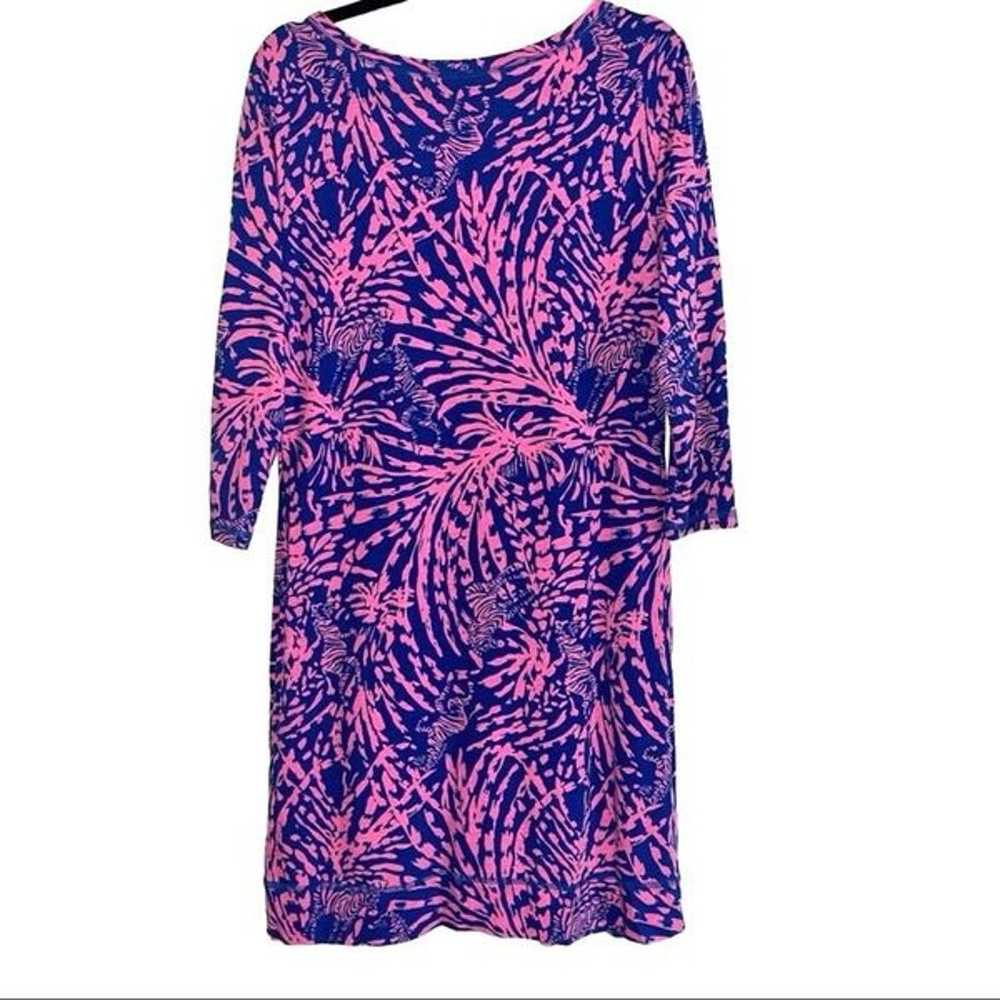 Lilly Pulitzer blue & pink  zebra & palm Palmetto… - image 2