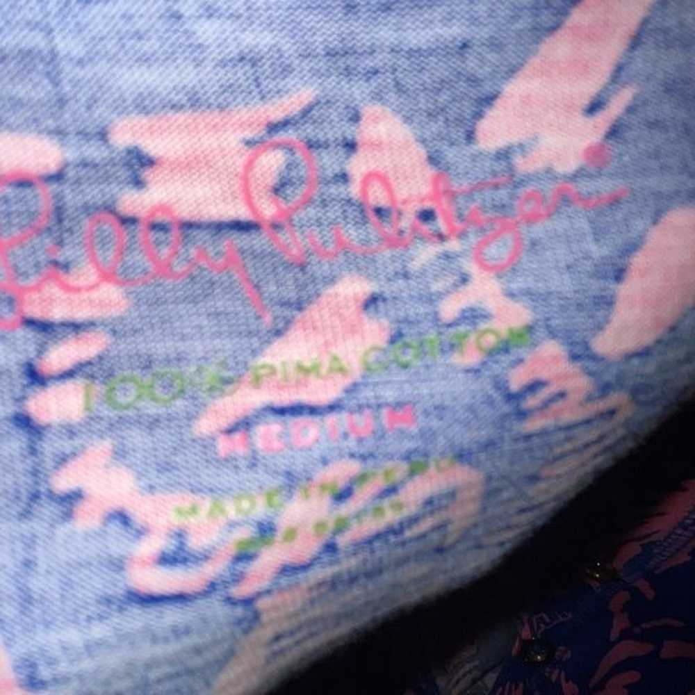 Lilly Pulitzer blue & pink  zebra & palm Palmetto… - image 3