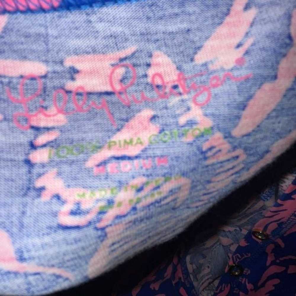 Lilly Pulitzer blue & pink  zebra & palm Palmetto… - image 4