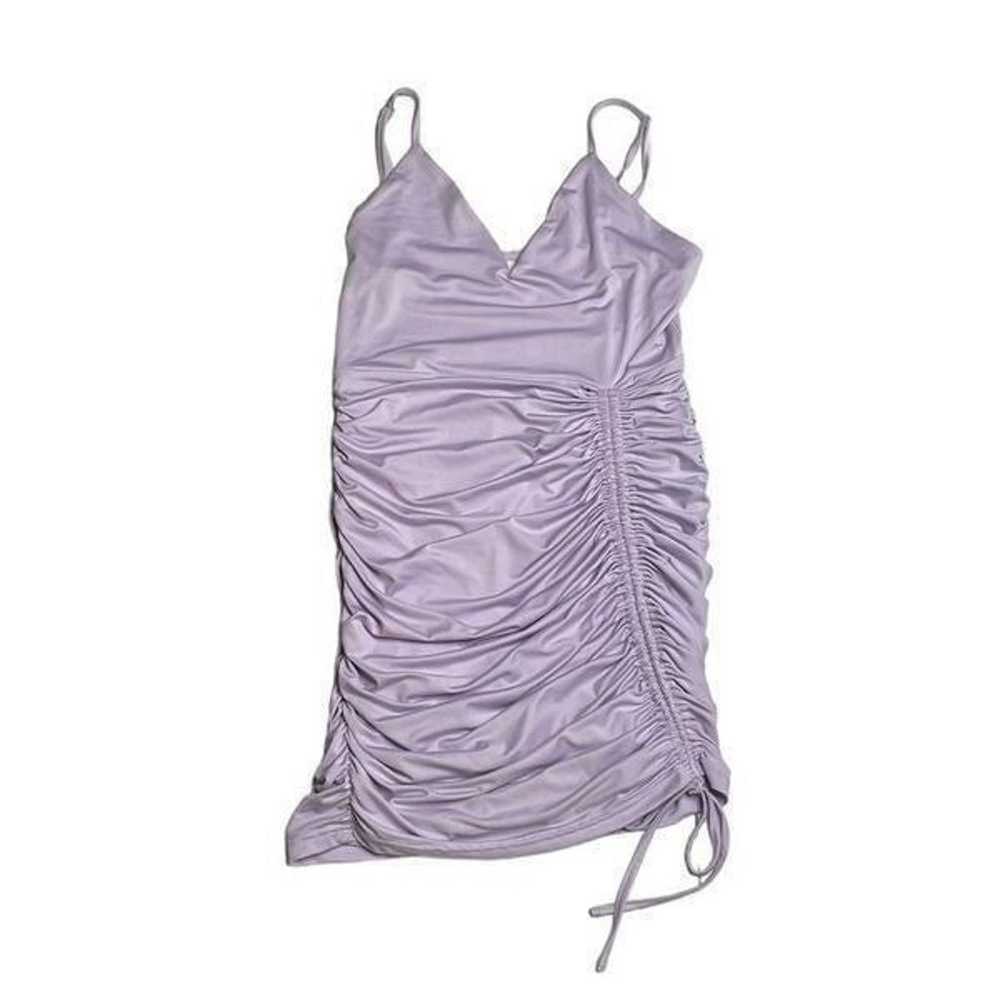 Revolve Lavender Vneck Bodycon Rouched mini dress… - image 3