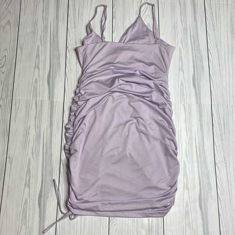 Revolve Lavender Vneck Bodycon Rouched mini dress… - image 7