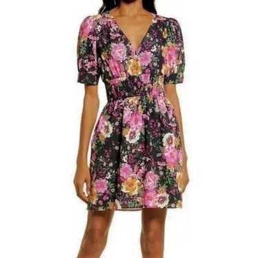 NEW - CHARLES HENRY Floral Smocked Waist Minidress