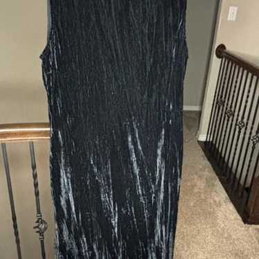 Zara Black Crushed Velvet Dress with Side Slit