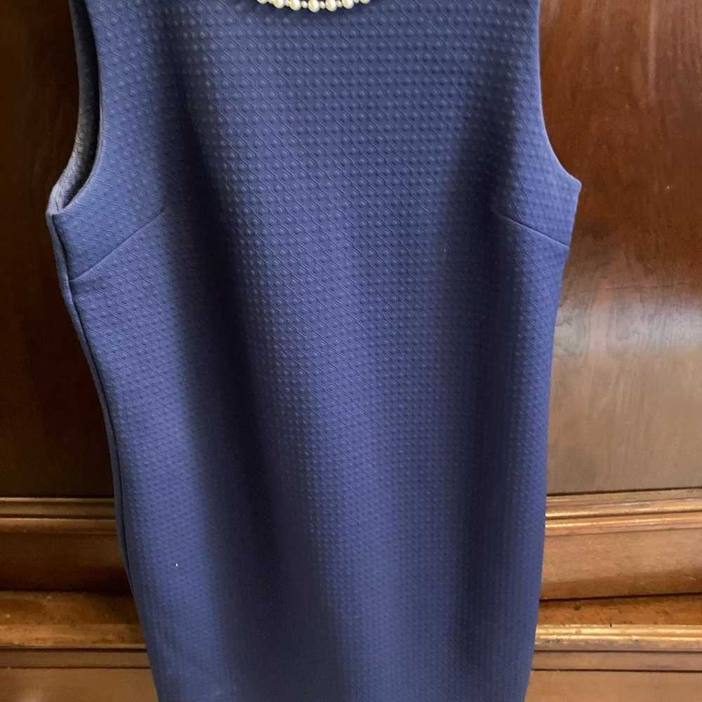 Elegant sleeveless deep color blue dress - image 4