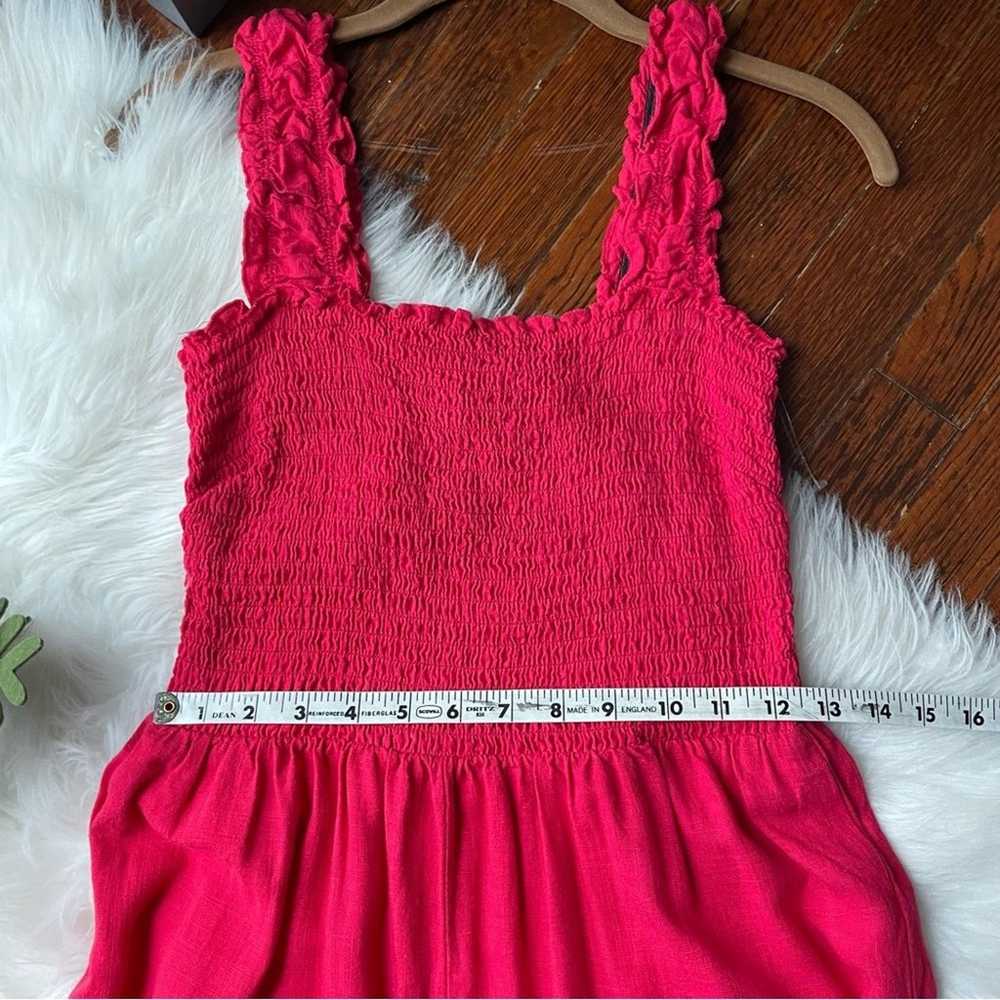 Draper James RSVP Red Pink Smock Wide Leg Jumpsui… - image 7