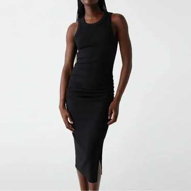 Michael Stars Wren Ribbed Midi Dress in Black