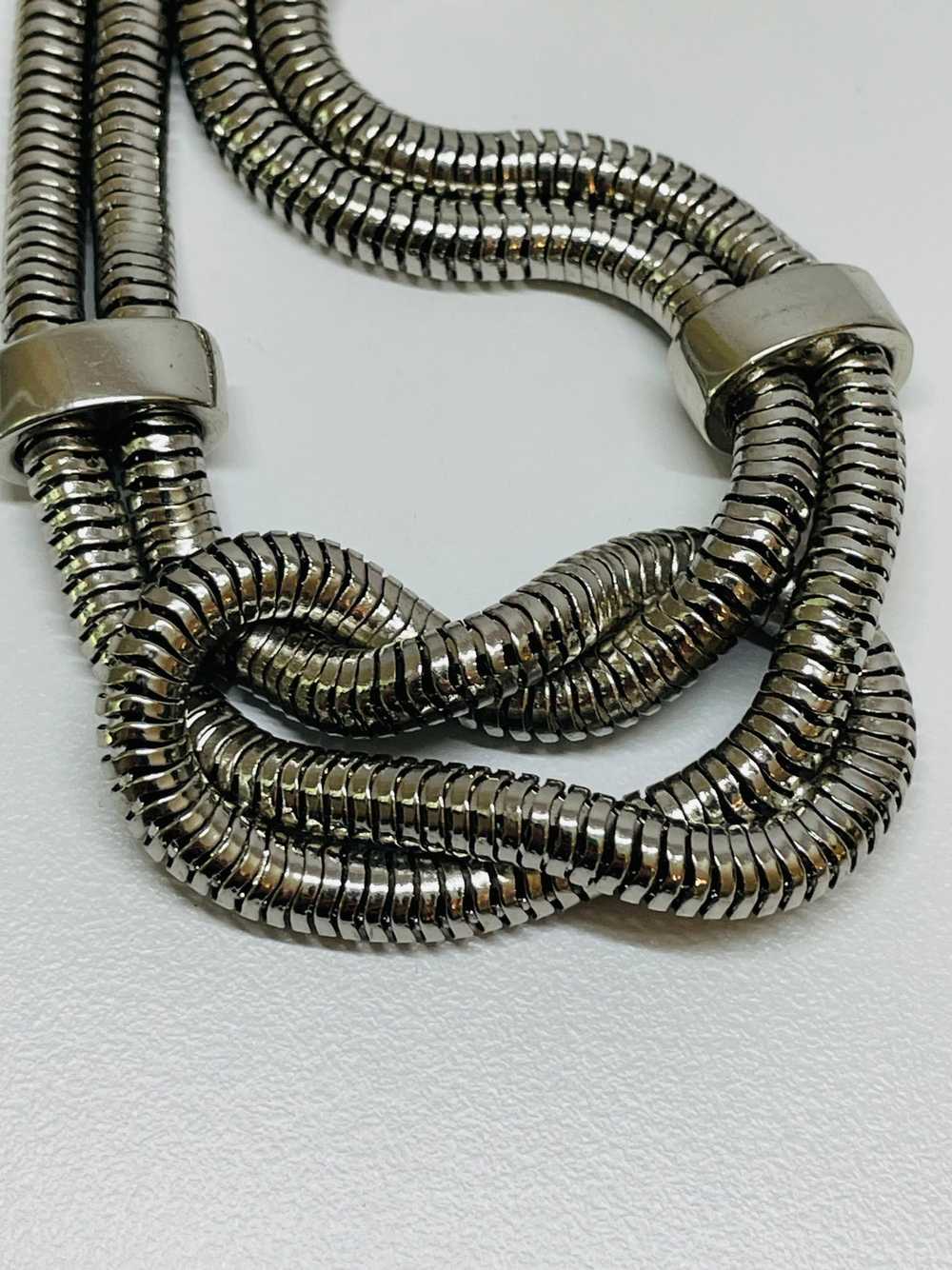 1970’s Silver Double Snake Chain with Knot - image 2