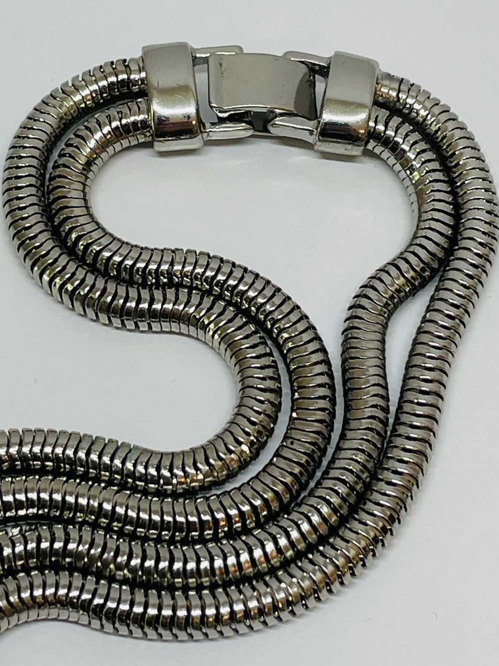 1970’s Silver Double Snake Chain with Knot - image 3