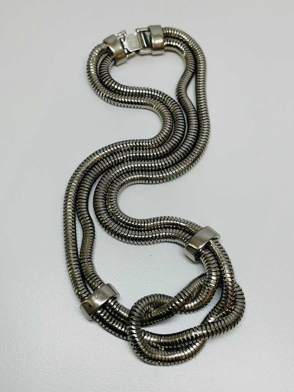 1970’s Silver Double Snake Chain with Knot - image 4