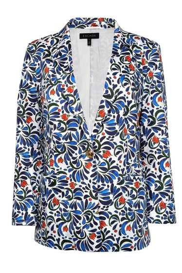 Escada - White w/ Red & Blue Floral Print Blazer S