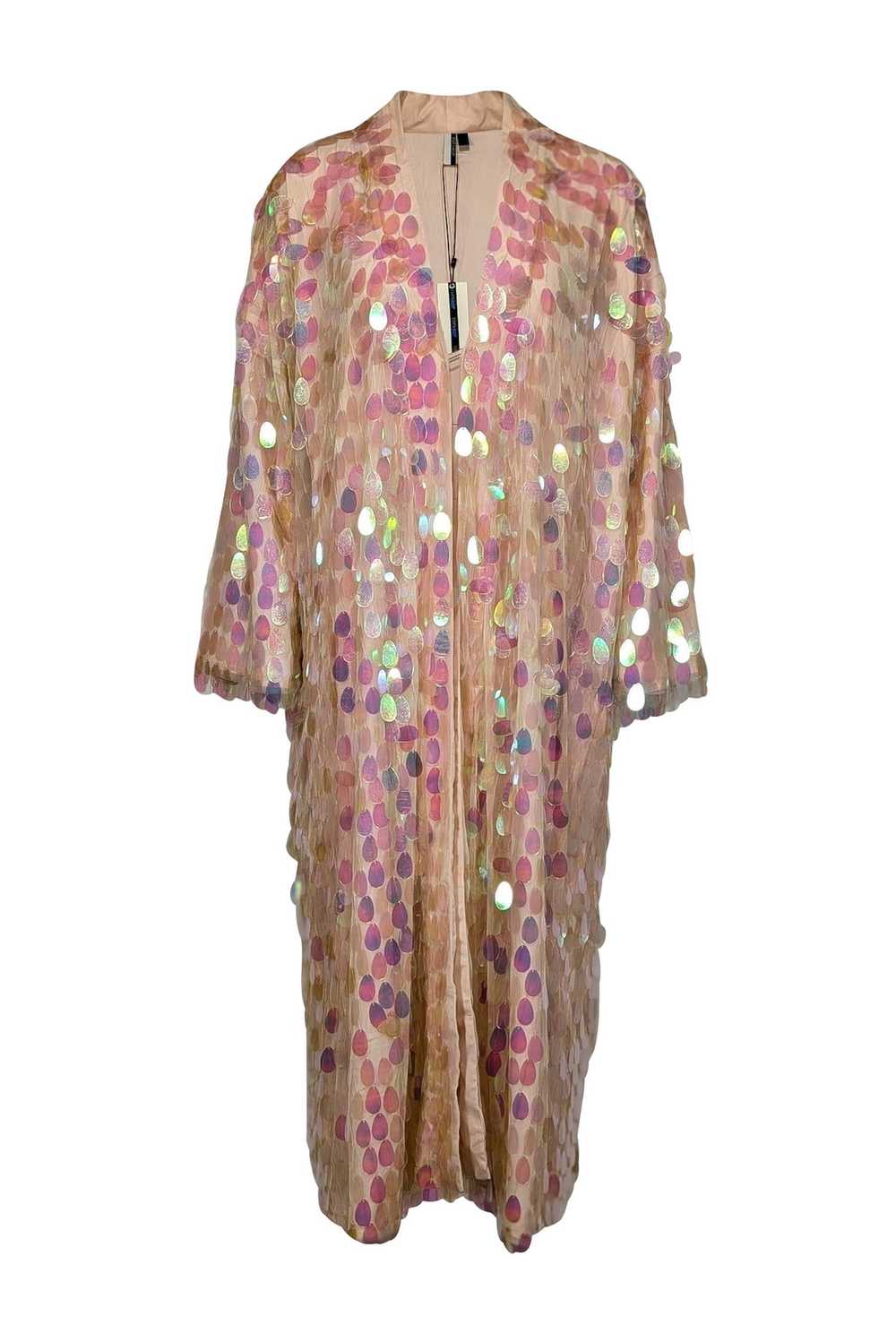 Topshop - Blush Pink Iridescent Sequin Kimono Dus… - image 1