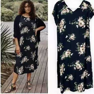 J. Jill Black Floral Lightweight Oversized Longlin