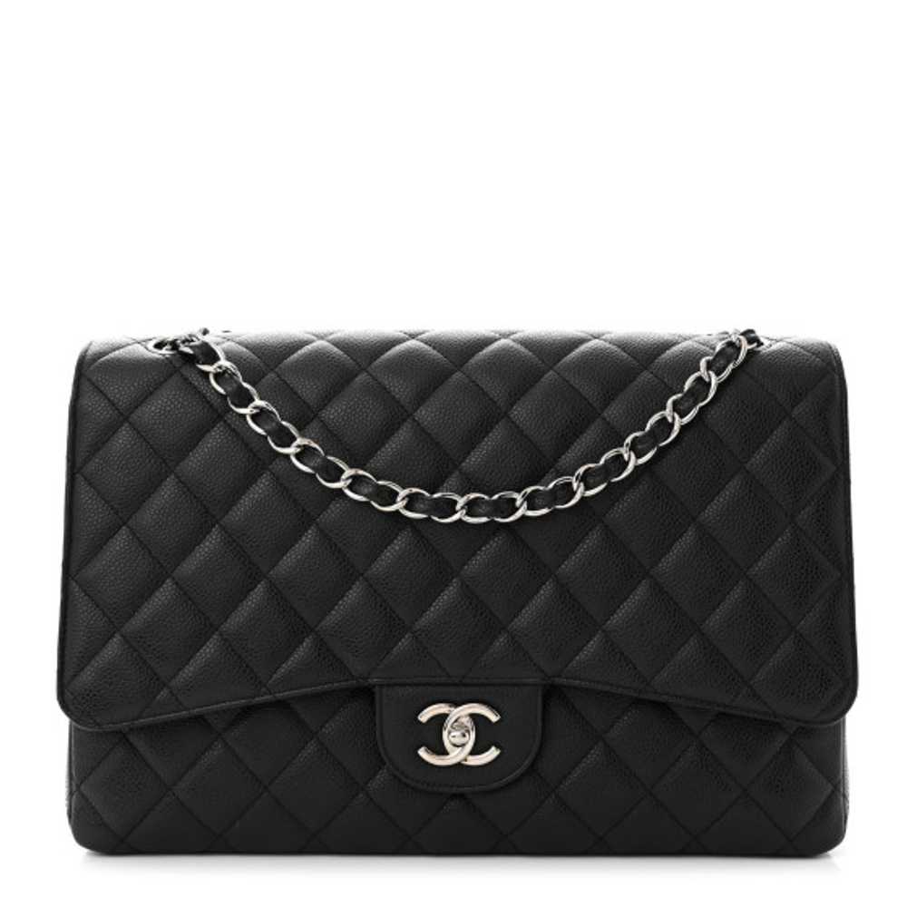 CHANEL Caviar Quilted Maxi Single Flap Black - image 1