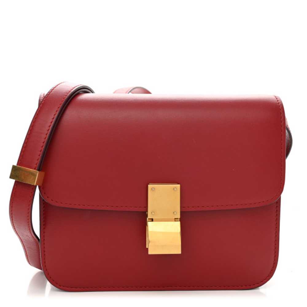 CELINE Box Calfskin Teen Classic Box Flap Bag Red - image 1